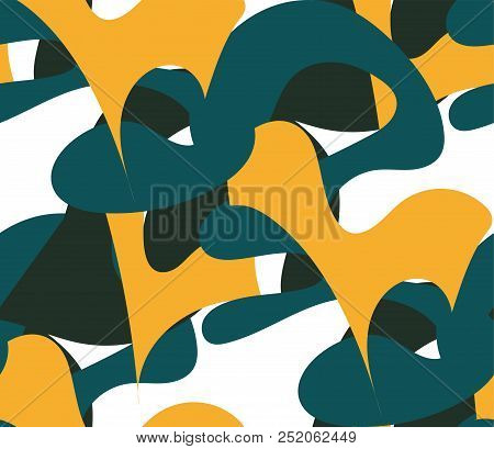 Abstract Background, Seamless Pattern. Green, Turquoise And Yelllow Colors.