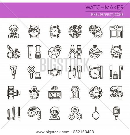 Watchmaker , Thin Line And Pixel Perfect Icons