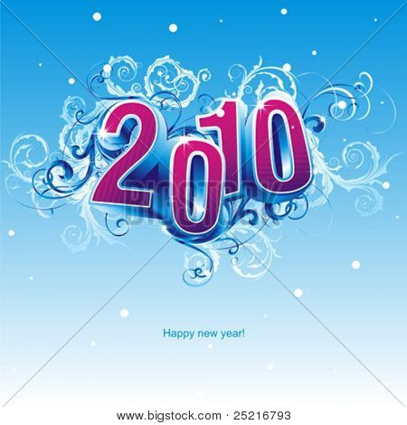 2010 새 해 구성입니다. 3 차원 벡터 디자인입니다.