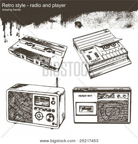 rysunek wiesza - radio i odtwarzacz