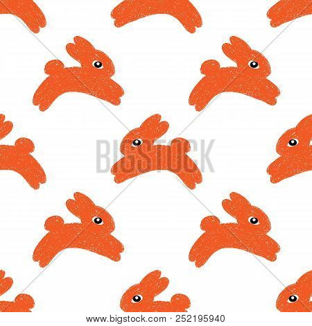 Simple And Cute Seamless Pattern With Bunnies