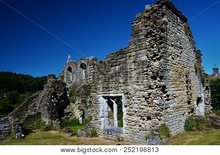 A View Of The Extensive Ruins Of The Medieval Kirkham Priory In North Yorkshire