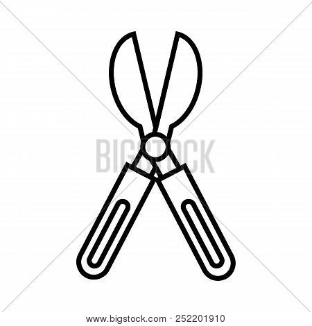 Garden Scissors Line Icon. Vector Illustration Isolated On White. Outline Style Design, Designed For