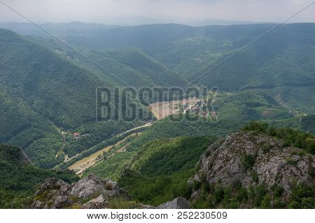 Ovcar Kablar Gorge, Serbia. Meanders Of West Morava River, View From The Top Of The Kablar Mountain.