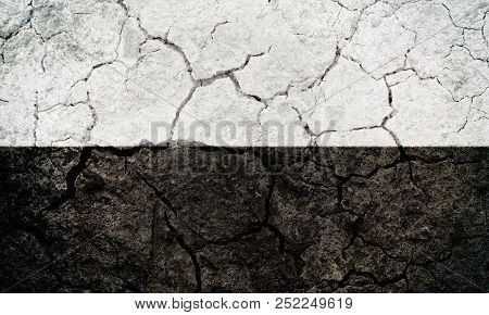 Pahang Darul Makmur, Sultanate And A Federal State Of Malaysia, Flag On Dry Earth Ground Texture Bac