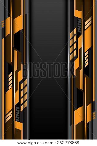 Abstract Yellow Gray Design Futurisitc Techonlogy Background Vector Illustration.