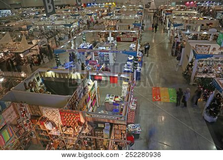 Vicenza, Vi, Italy - October 21, 2017: Many Stands Of The Great Exhibition Fair Called Abilmente Wit