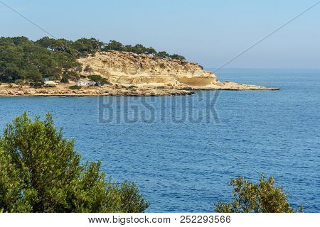 Coastline Of Mediterranean Sea Around Akyar Region. Narlikuyu. Mersin. Turkey