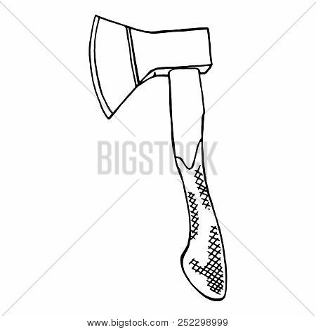 Ax Icon, Logo. Vector Of An Ax. Hand Drawn Ax.