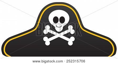 A Black And Gold Cartoon Pirate Hat Ready To Wear