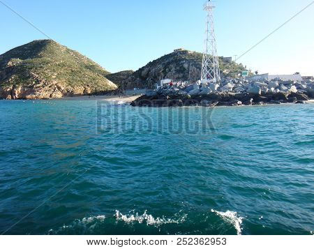 Scene Of Cabo San Lucas From A Cruise Ship. Baja California, Mexico.