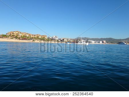 Scene Of Cabo San Lucas From A Cruise Ship. Baja California, Mexico.