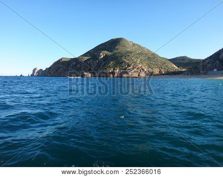 Scene Of Cabo San Lucas From A Cruise Ship. Baja California, Mexico.
