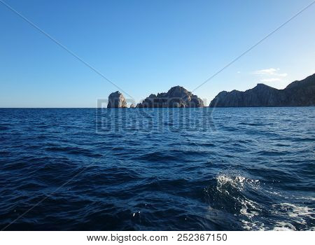 Scene Of Cabo San Lucas From A Cruise Ship. Baja California, Mexico.