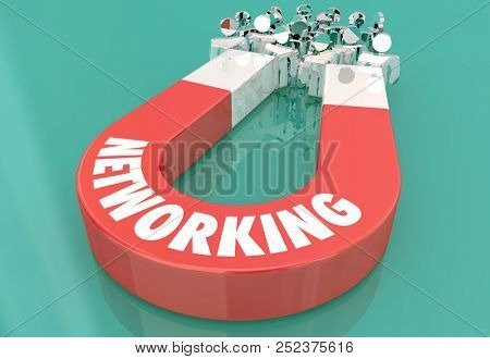 Networking Connecions Meeting Magnet Pulling People 3d Illustration.jpg