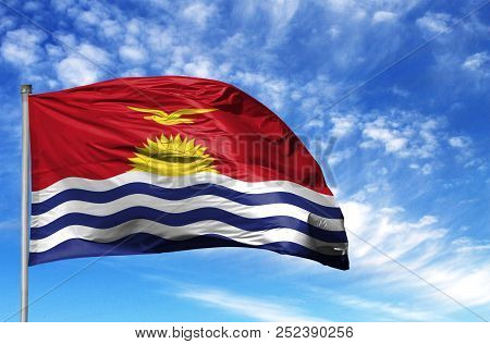 National Flag Of Kiribati On A Flagpole