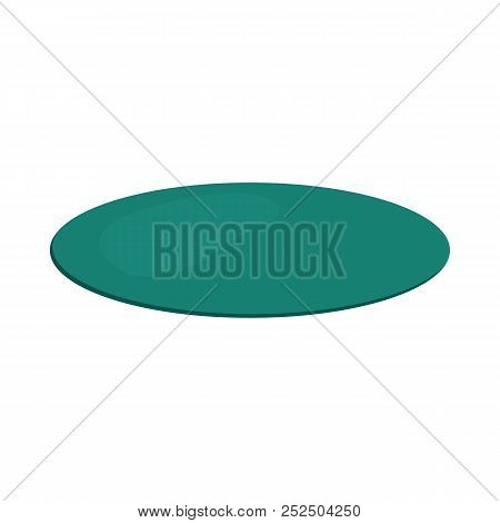 Turquoise Round Rug Icon In Cartoon Style On A White Background