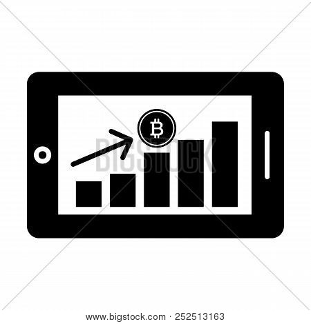 Bitcoin Financial Growth Graph. Financial Growth On Bitcoin. Vector Bitcoin Growth Graph On White Ba