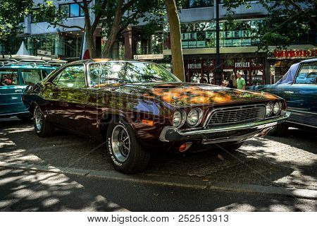 Berlin - June 09, 2018: Muscle Car Dodge Challenger (first Generation). Classic Days Berlin 2018.