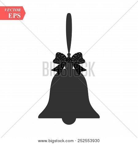 Bell. Christmas, Happy New Year Symbol. Isolated Vector Icon, Sign, Emblem, Pictogram. Flat Style Fo