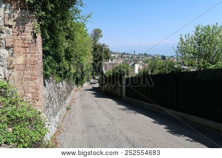 Road Leading To The Top Of The Bastille, Which Is A Part Of The Chartreuse Mountain Overlooking The 