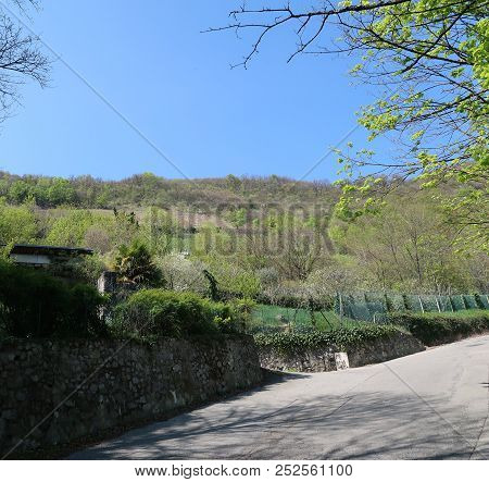Road Leading To The Top Of The Bastille, Which Is A Part Of The Chartreuse Mountain Overlooking The 