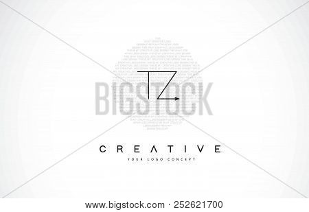 Tz T Z Logo Design With Black And White Creative Icon Text Letter Vector.