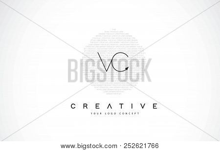 Vc V C Logo Design With Black And White Creative Icon Text Letter Vector.