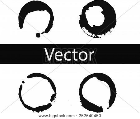 Vector Set Of Coffee Ring Stains Black Drink Illustration On Transparent Background Isolated Vector Set Of Coffee Ring Stains Black Drink Illustration On Transparent Background Isolated