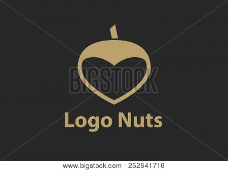 Hazelnut Logo. Flat Illustration Of Hazelnut Vector Icon For Web. Plant Vector Design. Eco Food Illu