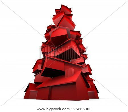 Stakken af røde huse