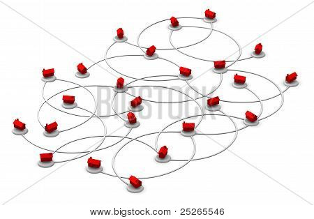 Web netværk af boliger