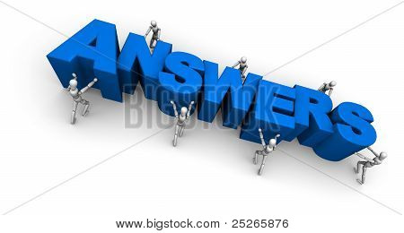 Team af mennesker at gøre ord svarene