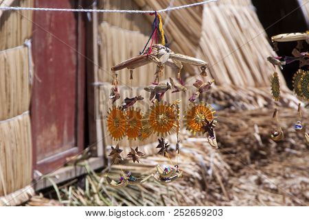 Landscape Of The Uros Floating Islands In The Magic Blue Colors Of The Titicaca Lake With The Andes 