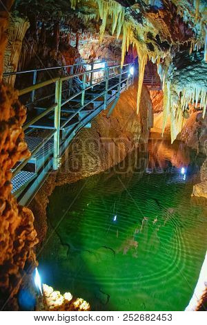 Fluminimaggiore, Sardinia, Italy - August 07, 2018: The Su Mannau Cave Is Located In The Territory O