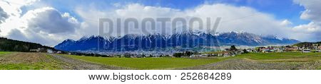 Panorama Innsbruck Austria Mountains Alps View Europe