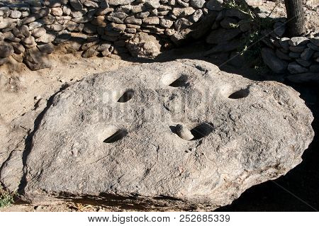 Ancient Mortar And Pestle In Quilmes Ruins - Argentina