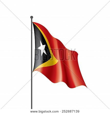 East Timor Flag, Vector Illustration On A White Background