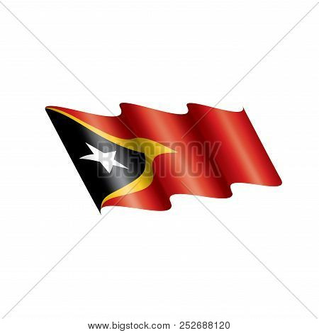 East Timor Flag, Vector Illustration On A White Background