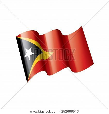 East Timor Flag, Vector Illustration On A White Background
