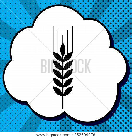Wheat Sign Illustration. Spike. Spica. Vector. Black Icon In Bub