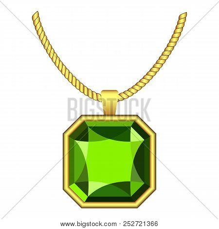 Peridot Jewelry Icon. Realistic Illustration Of Peridot Jewelry Icon For Web Design Isolated On Whit