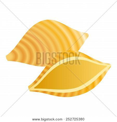 Conchiglie Pasta Icon. Realistic Illustration Of Conchiglie Pasta Icon For Web Design Isolated On Wh