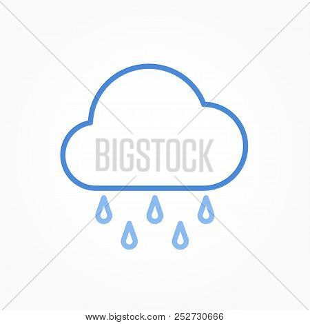 Icon Weather Rine And Cloud On A White Background