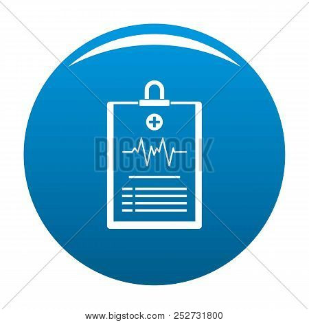 Cardiogram On Tablet Icon. Simple Illustration Of Cardiogram On Tablet Icon For Any Design Blue