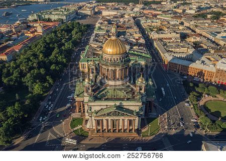 Aerial View Of St. Isaac Cathedral In Saint-petersburg