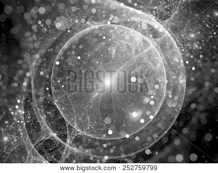 Gravitational Wave Source With Particles Effect, Computer Generated Abstract Background, 3d Renderin