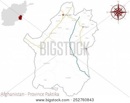 Large And Detailed Map Of The Afghan Province Of Paktika.