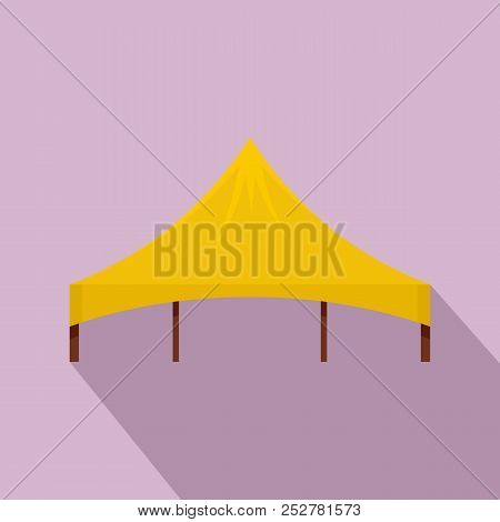 Yellow Tent Icon. Flat Illustration Of Yellow Tent Icon For Web Design