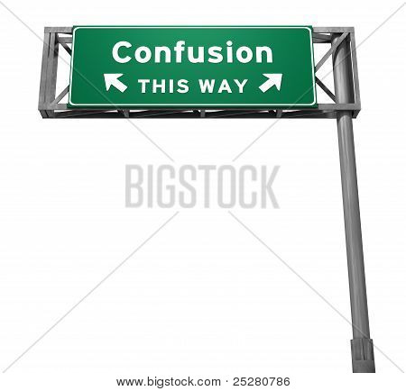 Forvirring - motorvejen Exit-tegn